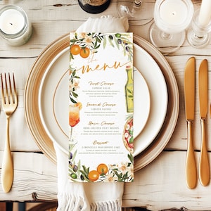 Menú de cena imprimible estilo italiano, menú temático de Italia, menú Spritz y pizza, eso es amor, fiesta de compromiso y boda, menú de cumpleaños