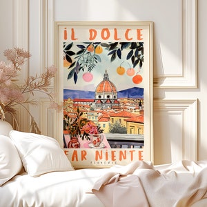 Il Dolce Far Niente Florence, Italy Rolled Poster, Italian Quote, Italy Travel Poster, Italian Language, Wall Art, Anniversary Gift, Firenze