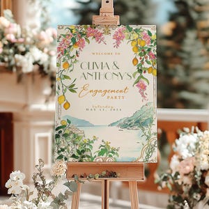 Amalfi Coast Wedding Welcome Sign: Lemon Positano Design (Digital Download)