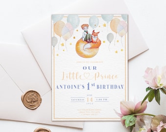 The Little Prince Birthday Invitation, Le Petit Prince, Baby Shower Invitation, The Little Prince, Boy's Birthday Invite, Custom Invitation