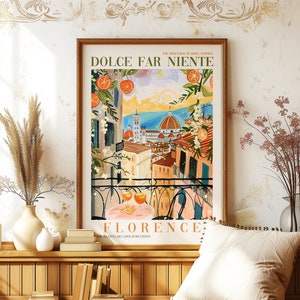 Dolce Far Niente Florence, Italy Rolled Poster, Italian Quote, Italy Travel Poster, Italian Language, Wall Art, Anniversary Gift, Firenze