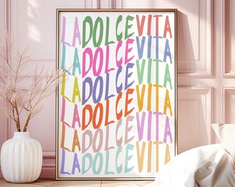 La Dolce Vita Print: Colorful Retro Italian Art (Digital Download)