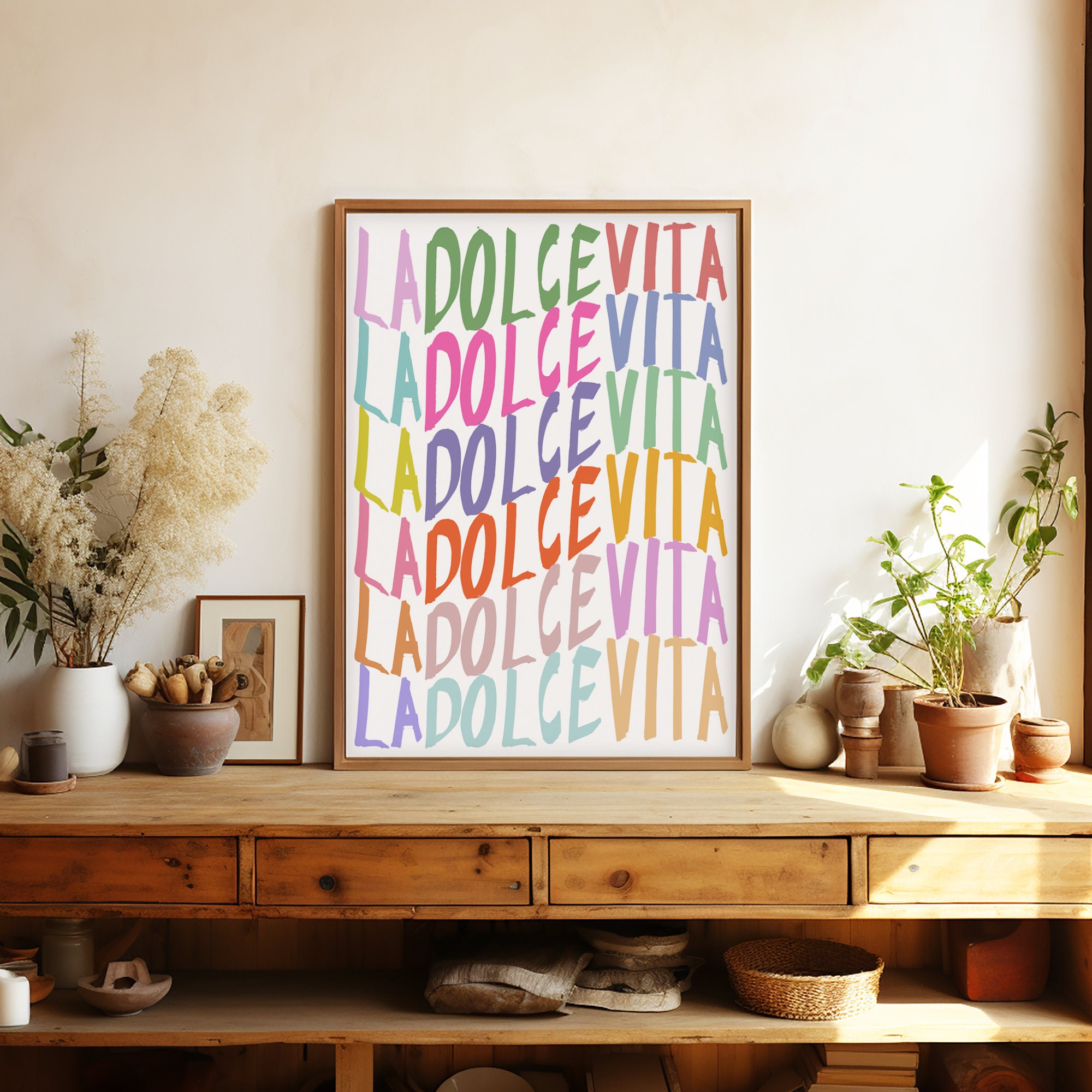 La Dolce Vita Print: Colorful Retro Italian Art (digital Download) - Etsy