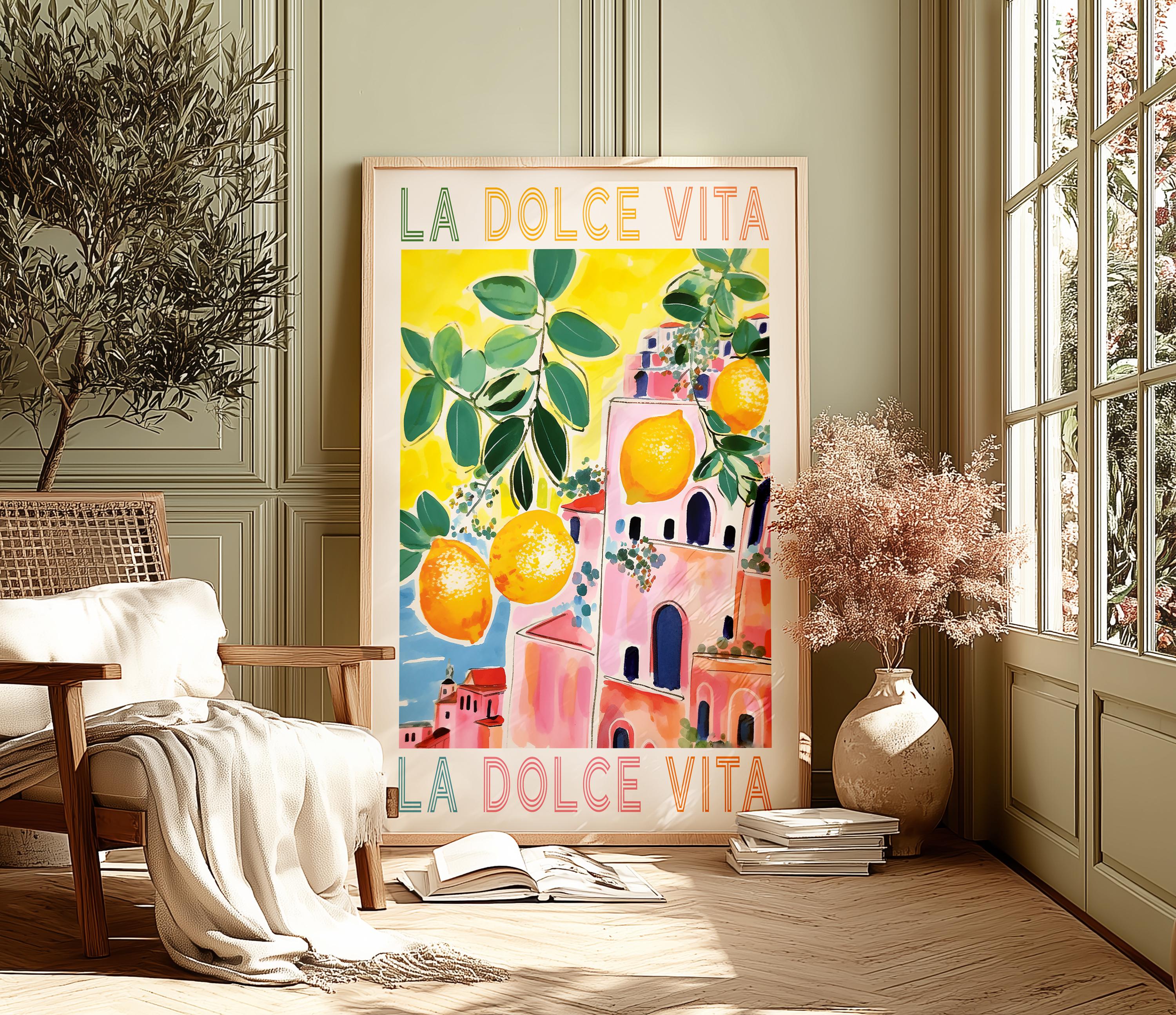 Amalfi Coast Art Print: La Dolce Vita, Italy Travel Poster - Etsy