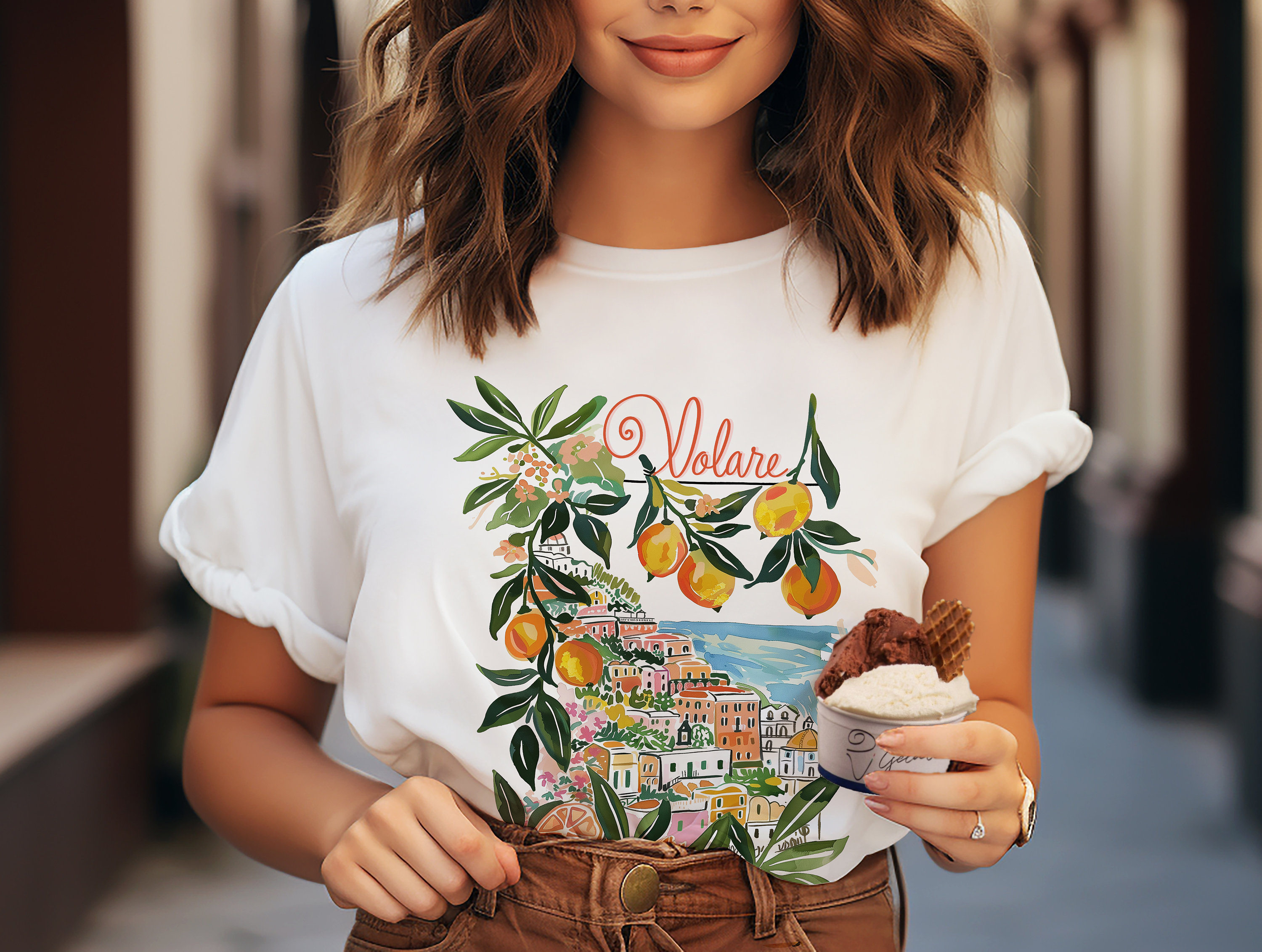 Trendy Volare Italian Summer T Shirt, Italian Language Top  