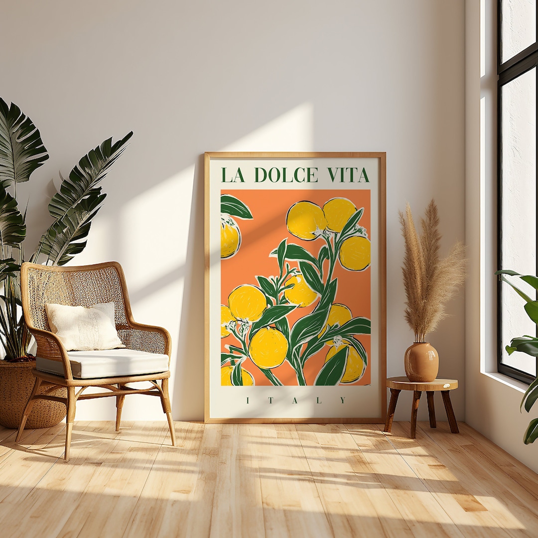 La Dolce Vita Italy Oranges Print: Retro Italian Citrus Art (digital ...
