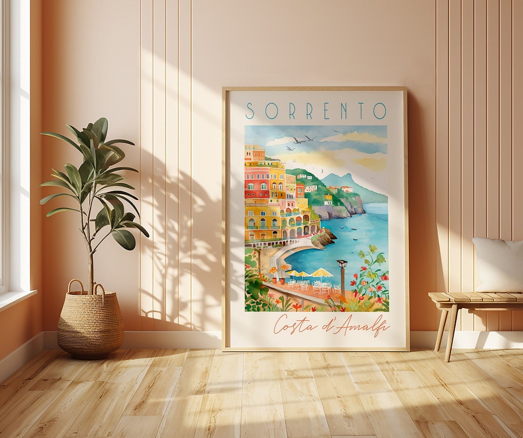 Sorrento Italy Watercolor Printable DIGITAL Art, Amalfi Coast Italy, Italy Travel Poster Wall ...
