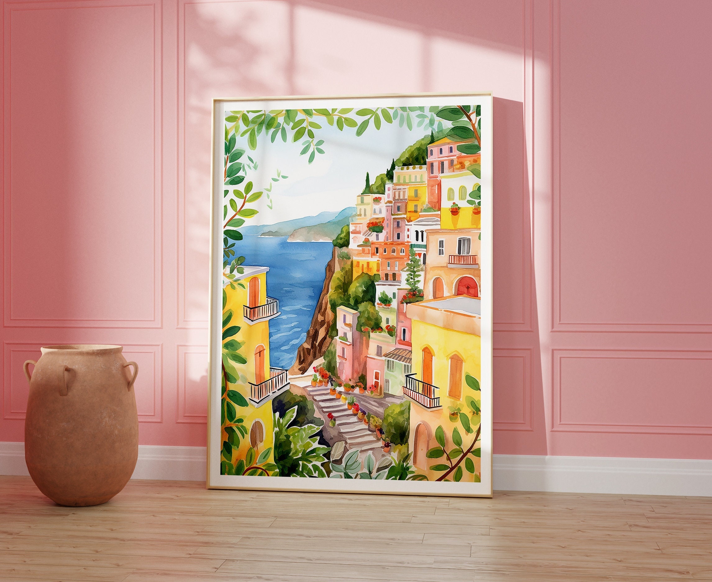 Sorrento Italy Watercolor Printable DIGITAL Art Amalfi Coast - Etsy