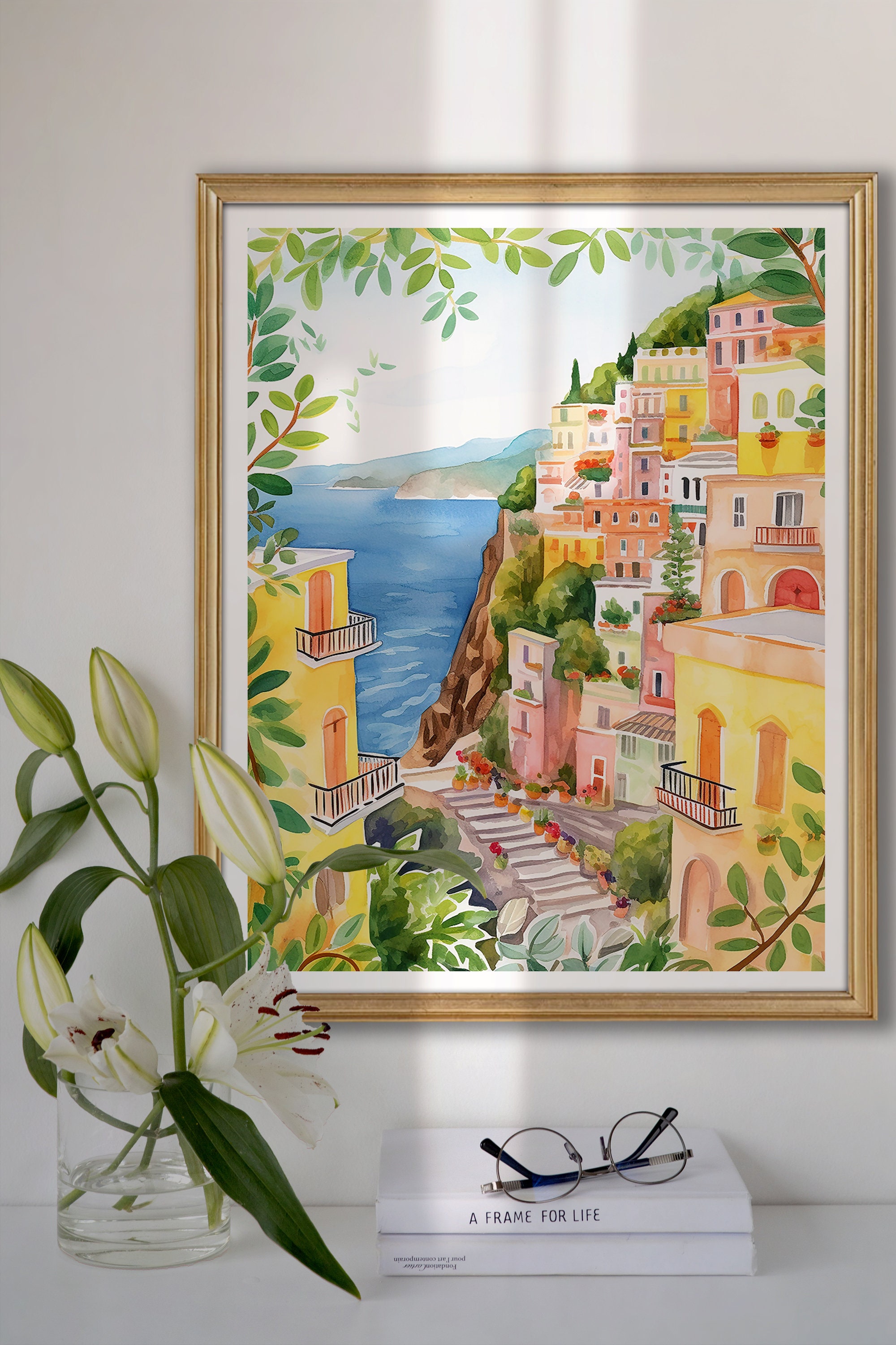 Sorrento Italy Watercolor Printable DIGITAL Art Amalfi Coast - Etsy