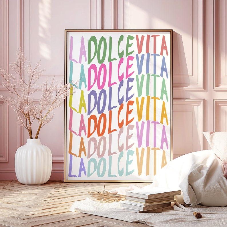 La Dolce Vita Print: Colorful Retro Italian Art (digital Download) - Etsy