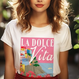 La Dolce Vita T Shirt & Sweater, Italian Vacation, Italy Travel, Life is Sweet, Amalfi Coast Italy, Colorful Italy Shirt, The Sweet Life Top