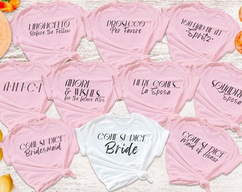 Italian Bachelorette Party Shirts: Bridal & Bridesmaid Gifts