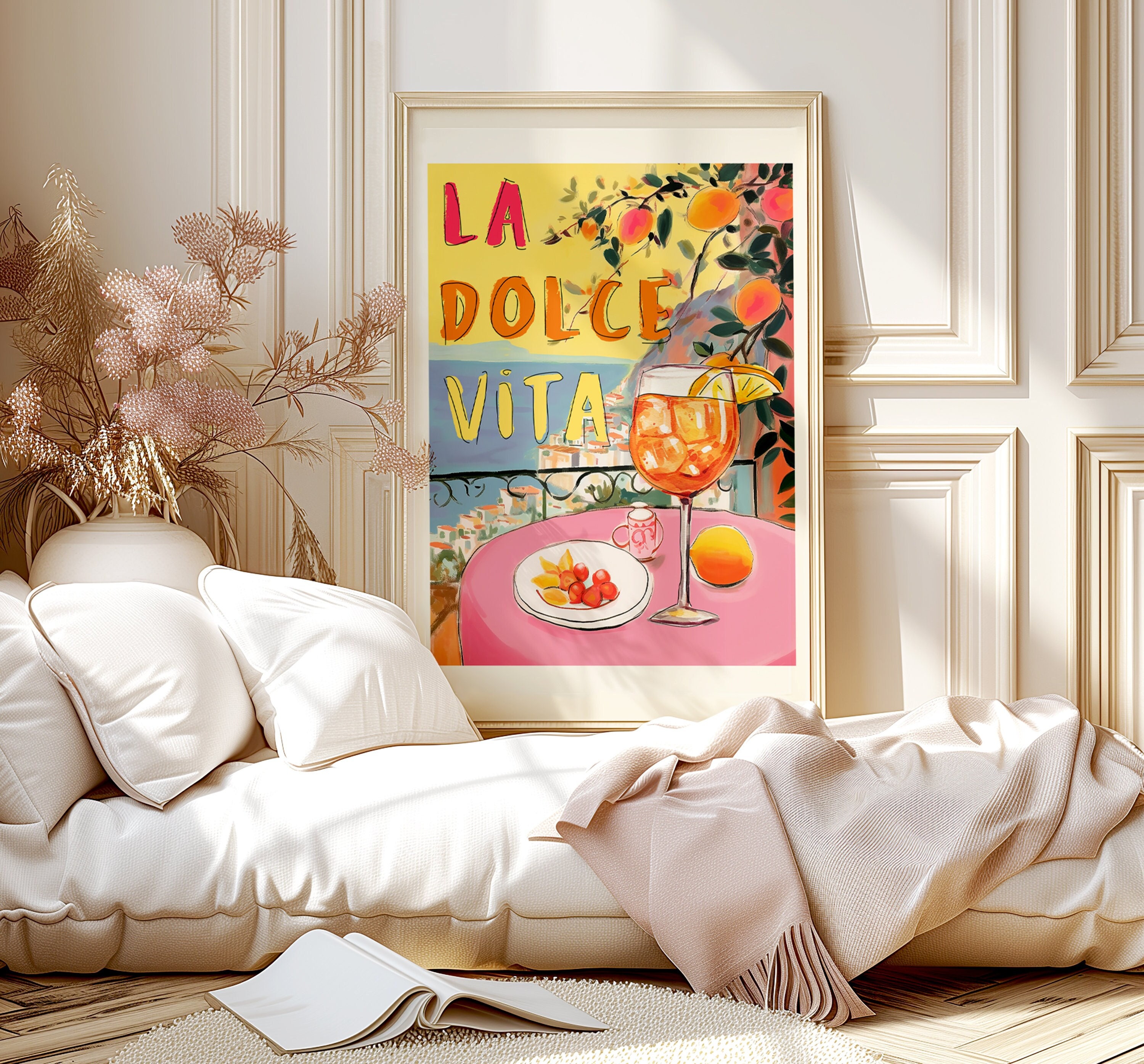Amalfi Coast Art Print: La Dolce Vita, Spritz Cocktail, Italy