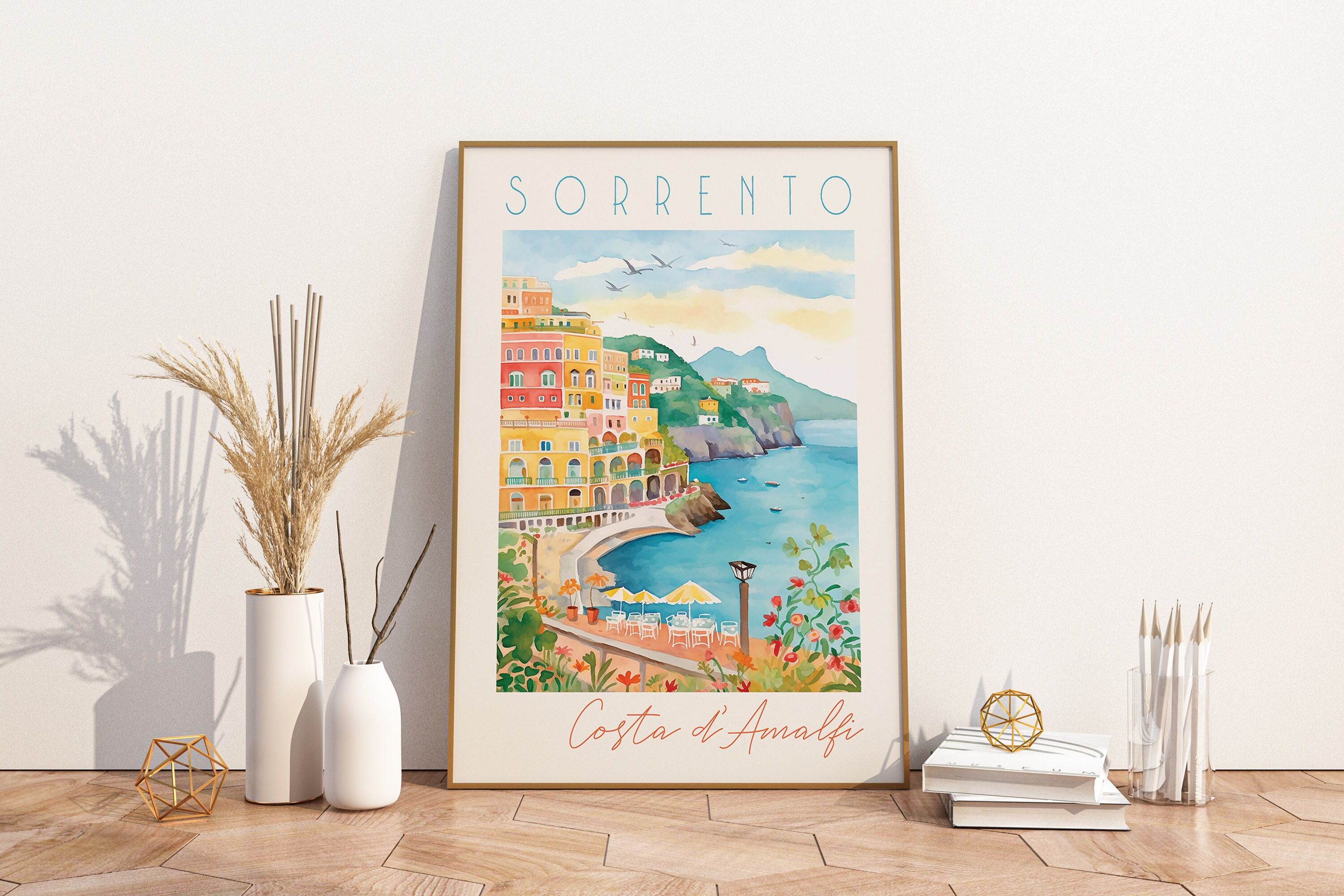 Sorrento Italy Watercolor Printable DIGITAL Art Amalfi Coast - Etsy Canada