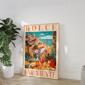 Dolce Far Niente Positano DIGITAL Print, Italian Quote, Positano Italy Art,Italy Travel Poster,Italian Language Saying, Amalfi Coast, Spritz image 4