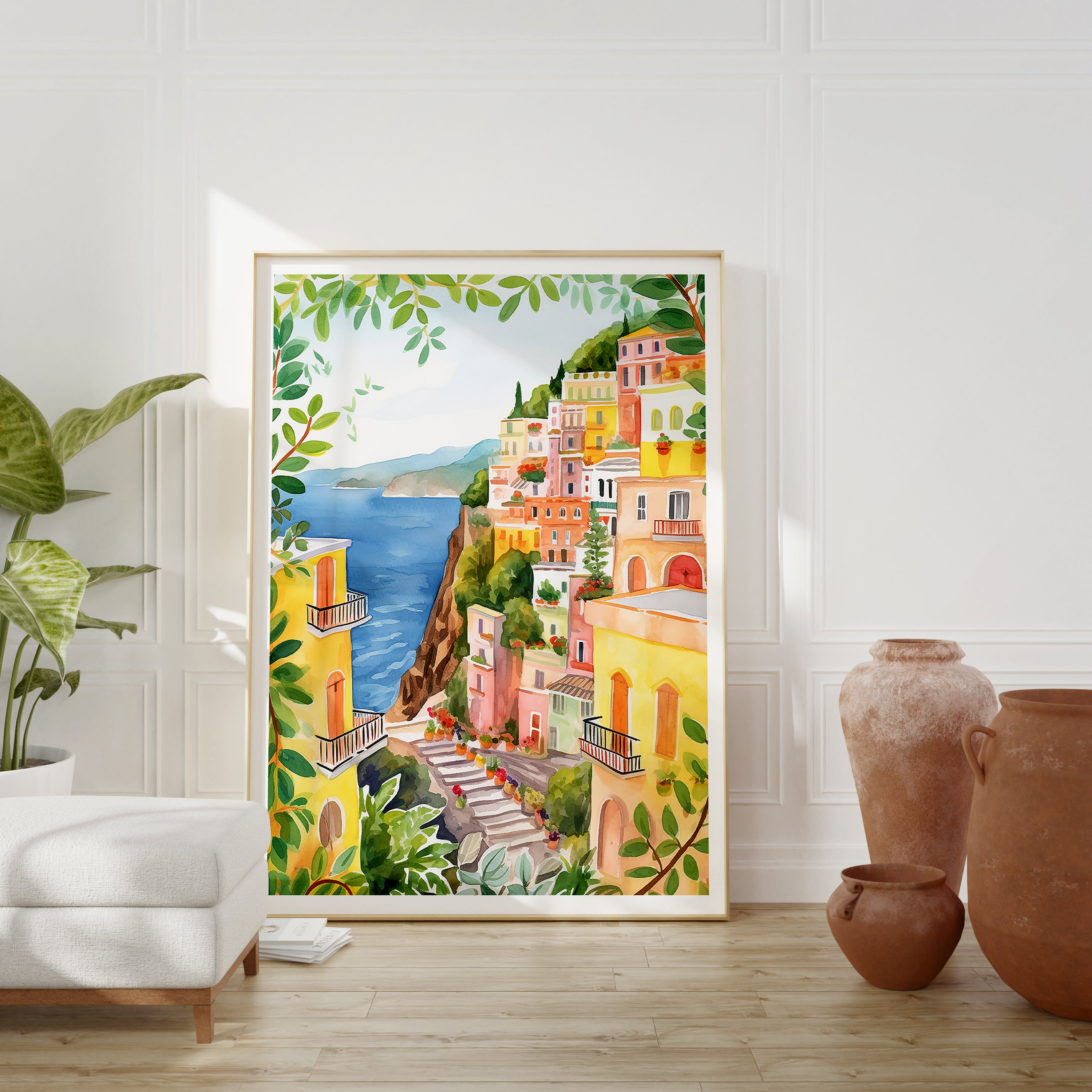 Sorrento Italy Watercolor Printable DIGITAL Art Amalfi Coast - Etsy