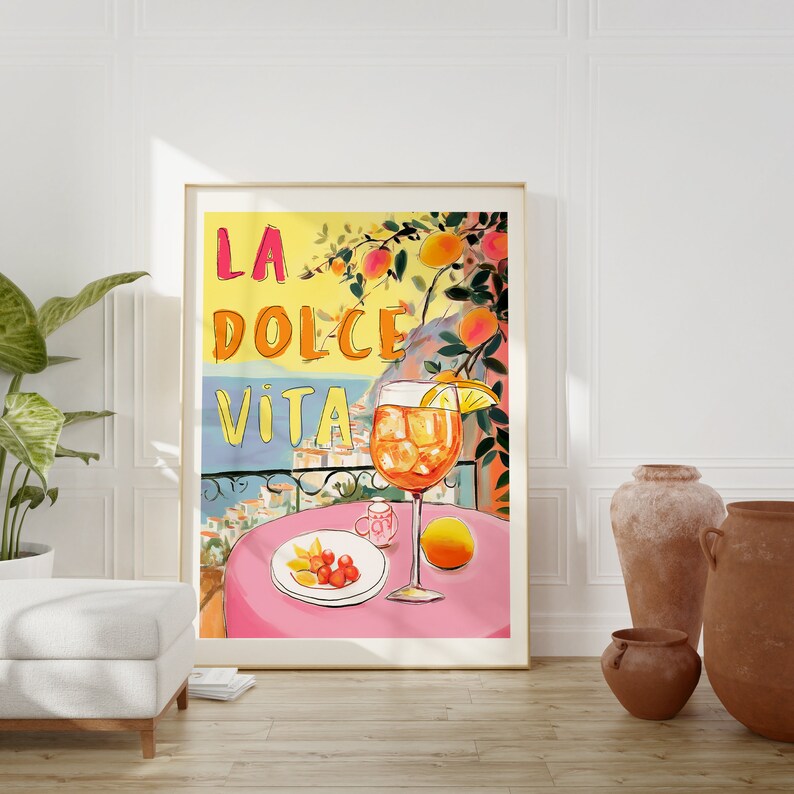 Amalfi Coast Print: La Dolce Vita, Retro Italy Travel Art (digital ...