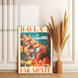 Dolce Far Niente Positano DIGITAL Print, Italian Quote, Positano Italy Art,Italy Travel Poster,Italian Language Saying, Amalfi Coast, Spritz image 3
