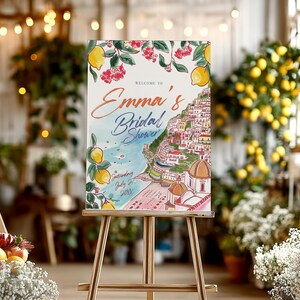 Amalfi Coast Wedding Welcome Sign: Positano Bridal Shower (Digital Download) image 5