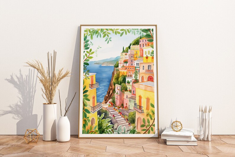 Sorrento Italy Watercolor Printable DIGITAL Art Amalfi Coast - Etsy