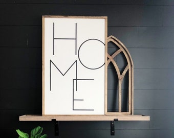 Modern HOME Sign | Simple Farmhouse Wood Sign | Choose your Colors and Size | FREE SHIPPING