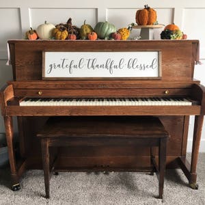 Grateful Thankful Blessed Framed Painted Wood Sign 9x36 Wall Decor Wood Signs Fall Decor Thanksgiving Signs FREE SHIPPING image 2