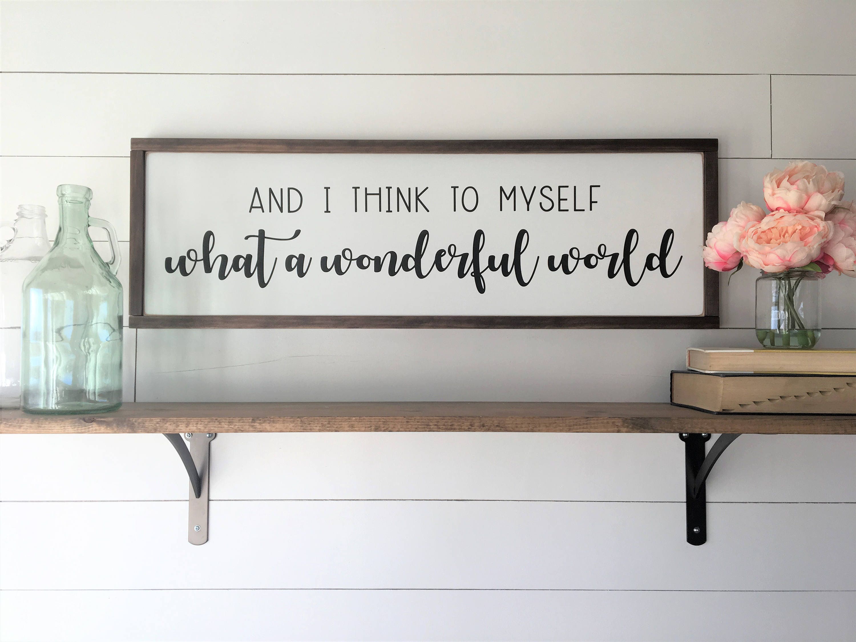 And I Think To Myself What A WONDERFUL World Framed Painted Etsy