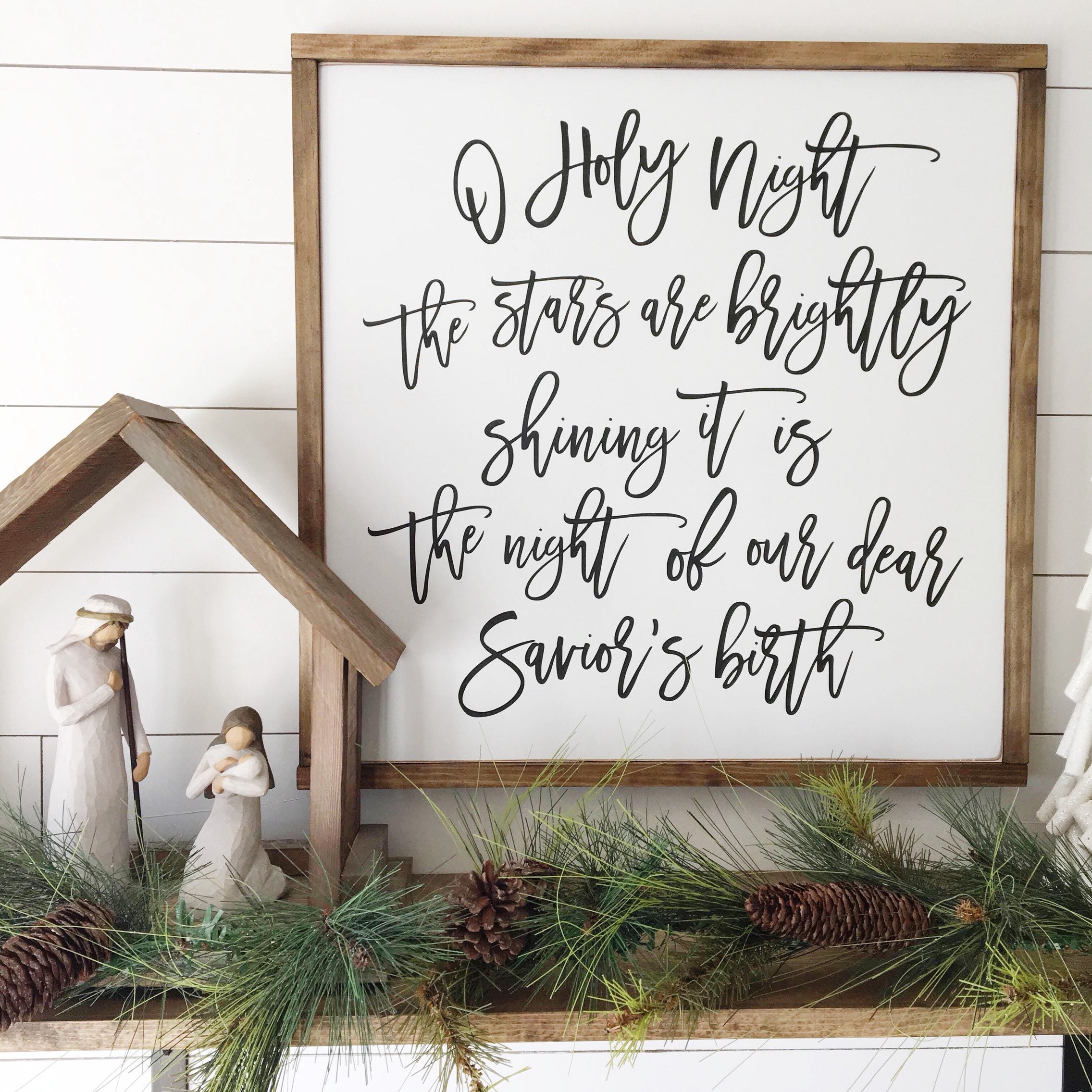 Oh Holy Night I 11x16 inch Wood Sign