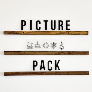 Picture Pack for Letter Ledges 3x5 Set of 50 Images for Holidays, Seasons More Choose Black or White Marquee Wall FREE SHIPPING image 1