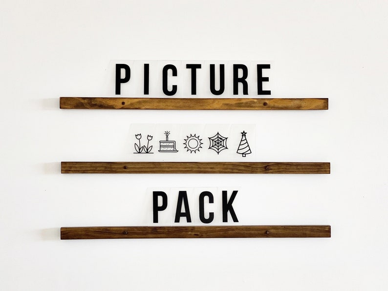 Picture Pack for Letter Ledges 3x5 Set of 50 Images for Holidays, Seasons More Choose Black or White Marquee Wall FREE SHIPPING image 1