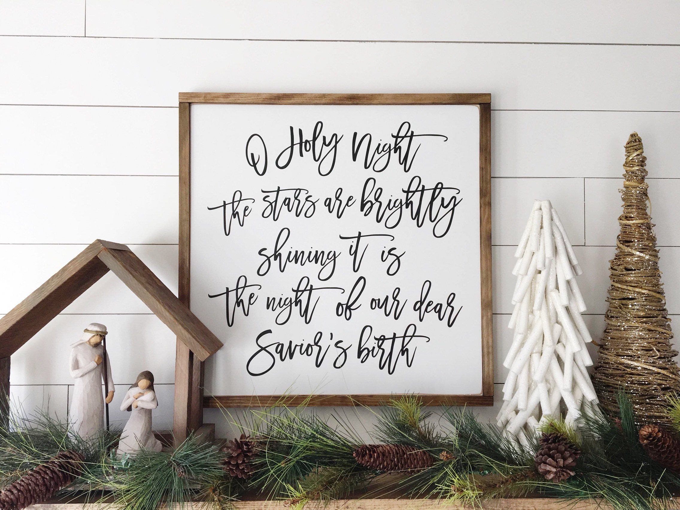 Oh Holy Night I 11x16 inch Wood Sign