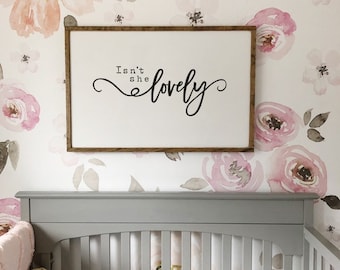 Isn’t she lovely | Modern Farmhouse Wood Sign | little Girls Room Nursey Decor | FREE SHIPPING