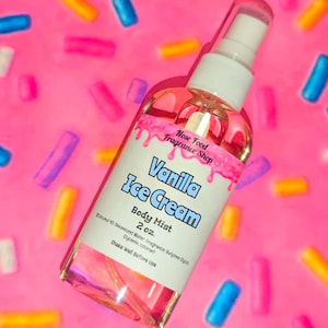 Vanilla Ice Cream Body Mist, Body Splash, Body Spray, Fragrance Mist, Perfume, Nose Food, Limited Edition, Ice Cream, French Vanilla