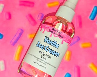 Vanilla Ice Cream Body Mist, Body Splash, Body Spray, Fragrance Mist, Perfume, Nose Food, Limited Edition, Ice Cream, French Vanilla