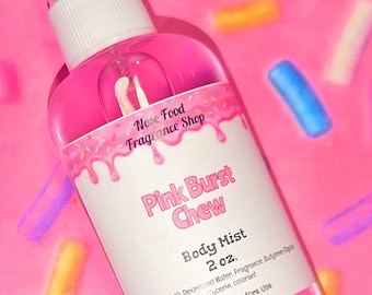 Bruma corporal masticable Pink Burst, spray corporal, bruma perfumada, perfume, aroma, edición limitada, bruma corporal