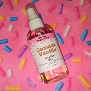 Coconut Vanilla Body Mist, Body Splash, Body Spray, Fragrance Mist, Perfume, Nose Food, Limited Edition, Coconut, Vanilla, Creamy Coconut