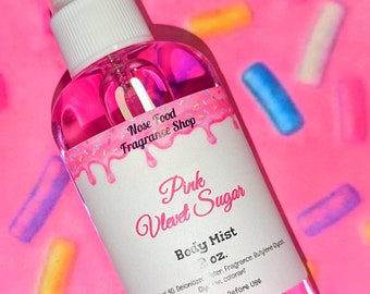 Bruma corporal Pink Velvet Sugar, Salpicadura corporal, Espray corporal, Bruma aromática, Perfume, Alimento para la nariz, Edición limitada, Bruma corporal