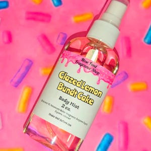 Glazed Lemon Bundt Cake Body Mist, Body Splash, Body Spray, Fragrance Mist, Perfume, Nose Food, Limited Edition, Lemon Bundt Cake