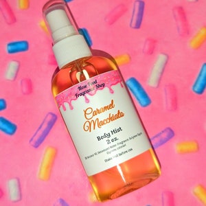 Caramel Macchiato Body Mist, Body Splash, Body Spray, Fragrance Mist, Perfume, Nose Food, Limited Edition, Caramel Macchiato