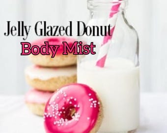 Bruma corporal de dona glaseada con gelatina, perfume, espray corporal, splash corporal, bruma aromática, dona, dona de gelatina, dona glaseada