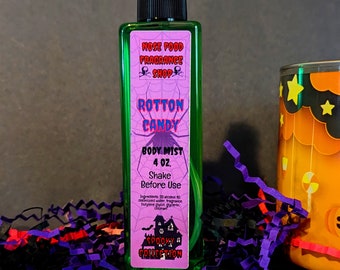 Bruma corporal Rotten Candy, Salpicadura corporal, Espray corporal, Bruma aromática, Perfume, Alimento para el olfato, Colección Spooky, Algodón de azúcar con frambuesa azul