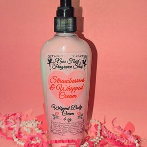Strawberries and Whipped Cream Whipped Body Cream, moisturizer, lotion,luxury body cream, fluffy lotion, Body Butter Lotion
