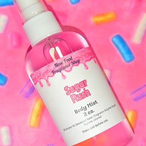 Sugar Rush Body Mist, Body Splash, Body Spray, Fragrance Mist, Perfume, Comida para o nariz, Edição limitada, Body Mist