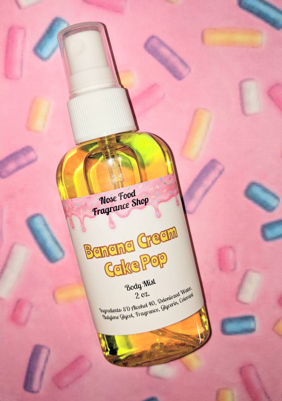 Banana Cream Cake Pop Body Mist Perfume Body Spray Body Etsy