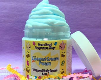 Coconut Cream Peepz Whipped Body Cream, Easter, moisturizer, lotion,luxury body cream, fluffy lotion, Baby Powder, Body Butter Lotion