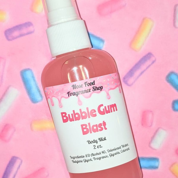 Bubble Gum Blast Body Mist, Perfume, Body Spray, Body Splash, Fragrance Mist, Bubble Gum