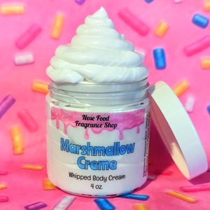 Marshmallow Creme Whipped Body Cream, moisturizer, lotion, luxury body cream, Marshmallows, fluffy lotion, Marshmallow, Marshmallow Creme