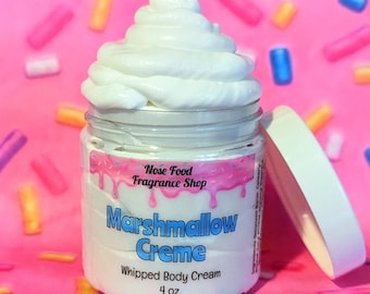 Marshmallow Creme Whipped Body Cream, moisturizer, lotion, luxury body cream, Marshmallows, fluffy lotion, Marshmallow, Marshmallow Creme