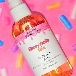 Cherry Vanilla Cola Body Mist, Body Splash, Body Spray, Fragrance Mist, Perfume, Nose Food, Limited Edition, Body Mist, Soda Perfume