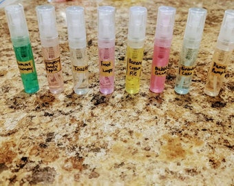 Sample Fragrances, 2 ml. Mini Spray Mist, sample, samples, mini perfume mists, body mist samples, perfume samples, body spray samples